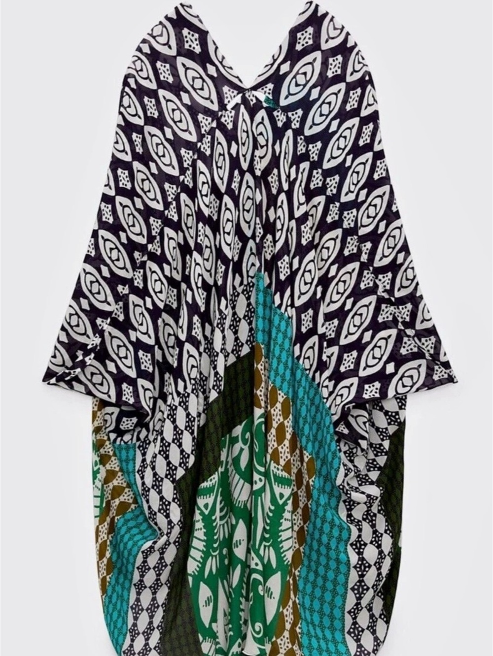Zara Geometric Mini Dress in Black & Green